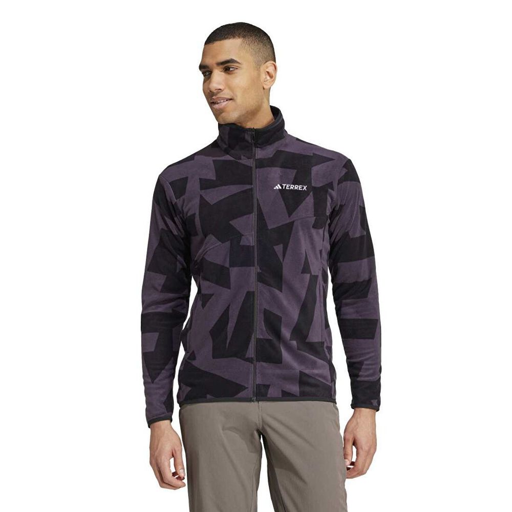 Adidas IX7721 Terrex Multi Printed Full Zip Dik Yaka Erkek Polar