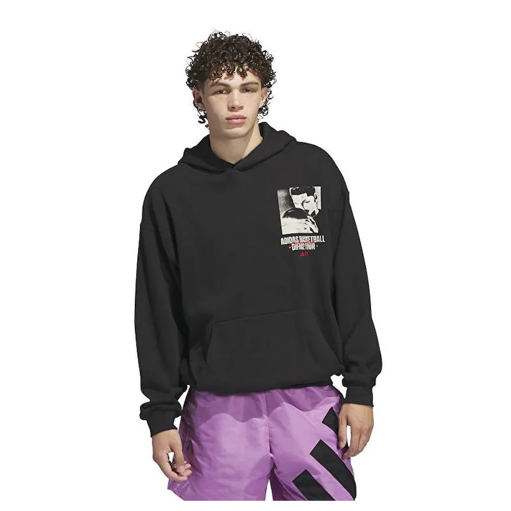 Adidas IY1592 Siyah AE GFX Hoody Basketbol Erkek Sweatshirt