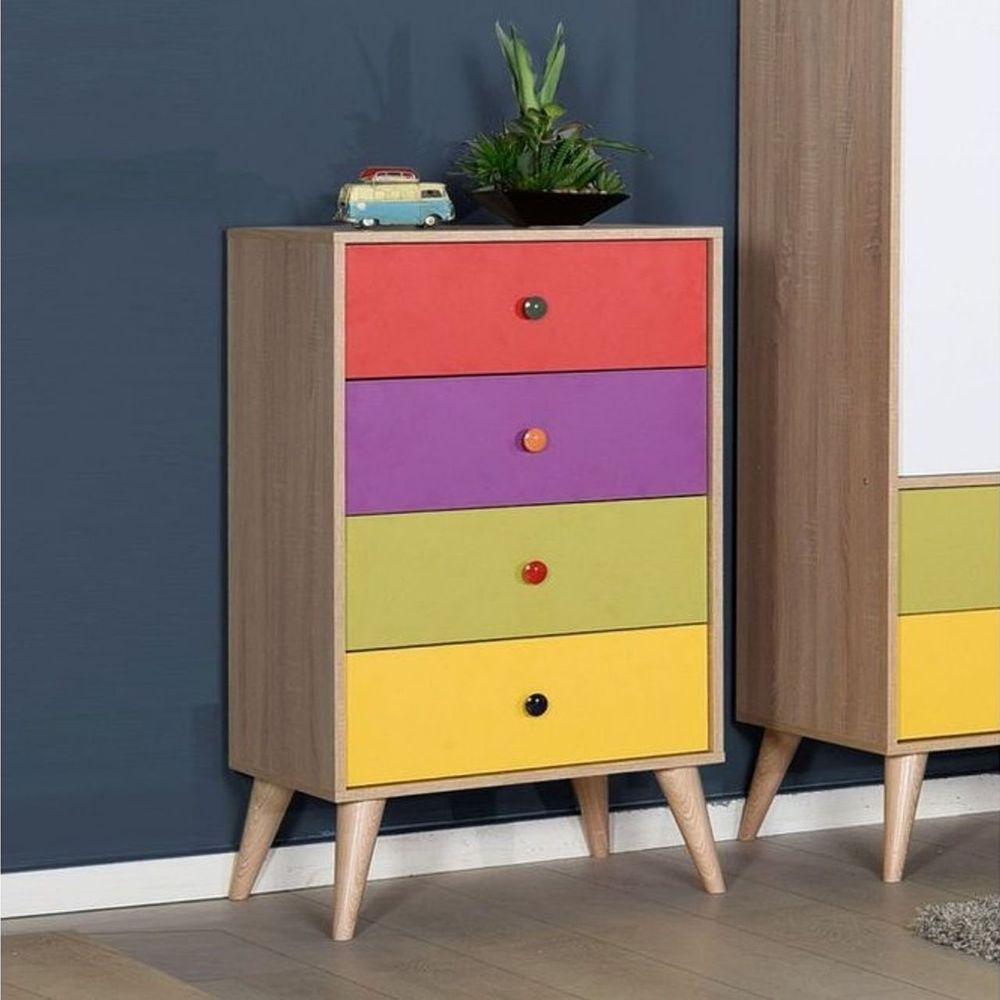 Adore Sonoma Karisik Rainbow Genc Odasi 4 Cekmeceli Sifonyer Fiyatlari