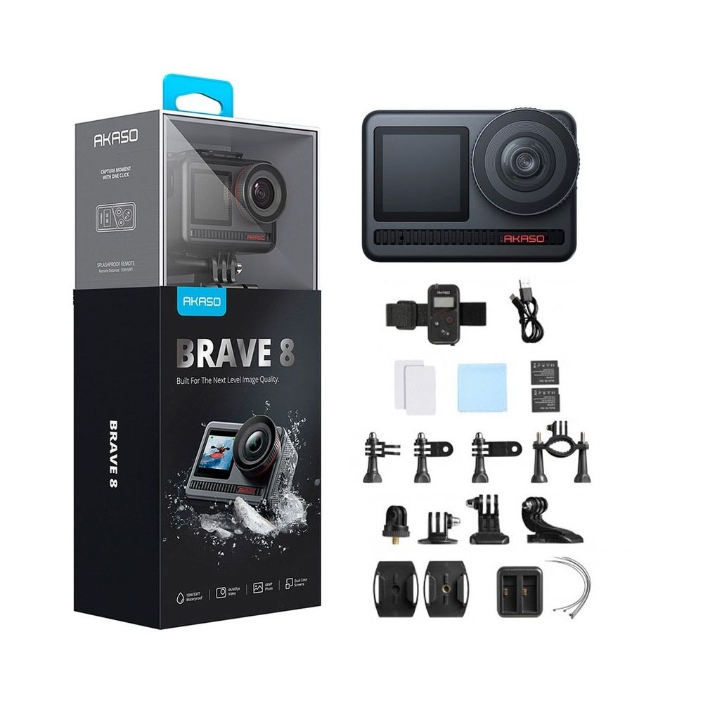 Akaso Brave 8 4K/60 FPS 48 MP Wi-Fi Dual Screen IPX8 Aksiyon
