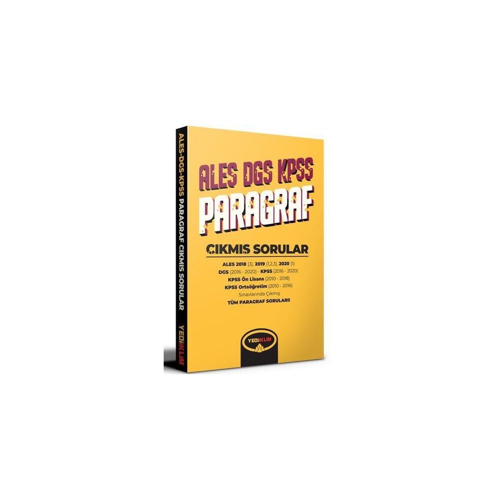 Ales Dgs Kpss Icin Paragraf Cikmis Sorular Yediiklim Yayinlari Fiyatlari