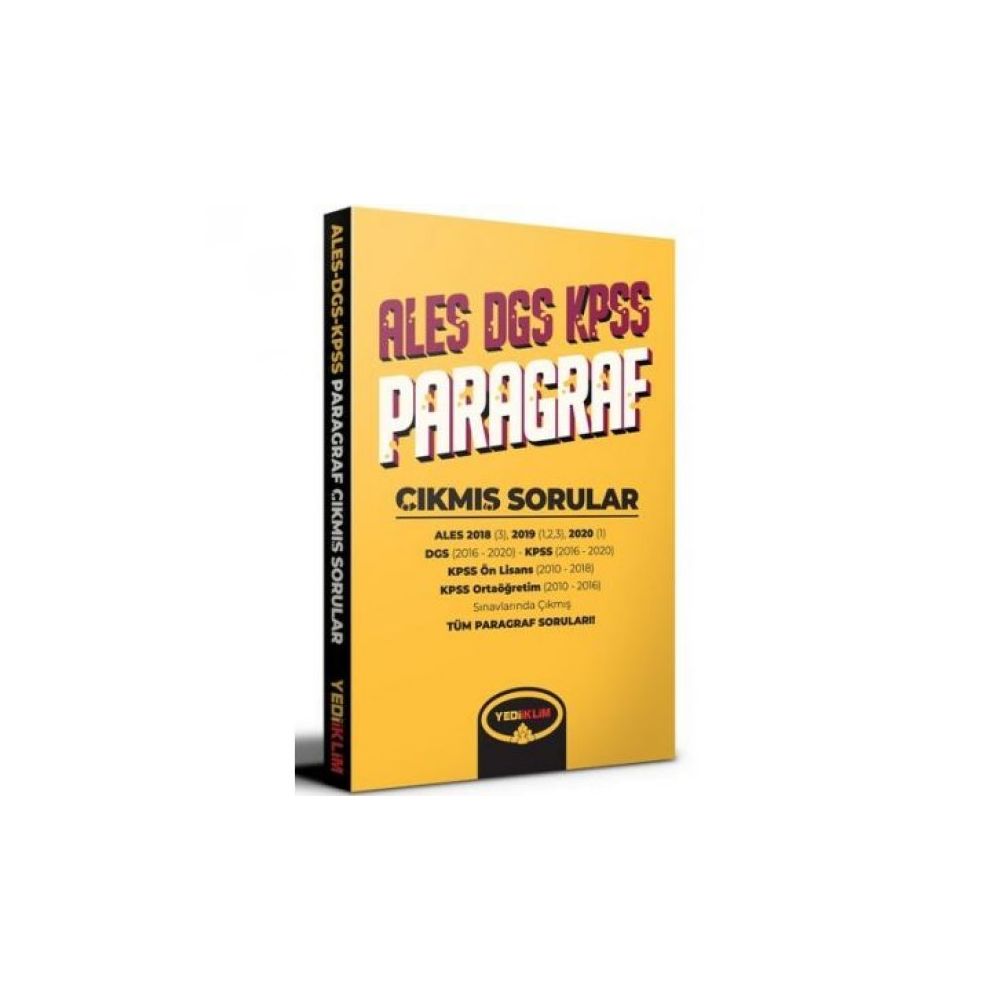 Ales Dgs Kpss Icin Paragraf Cikmis Sorular Yediiklim Yayinlari Fiyatlari
