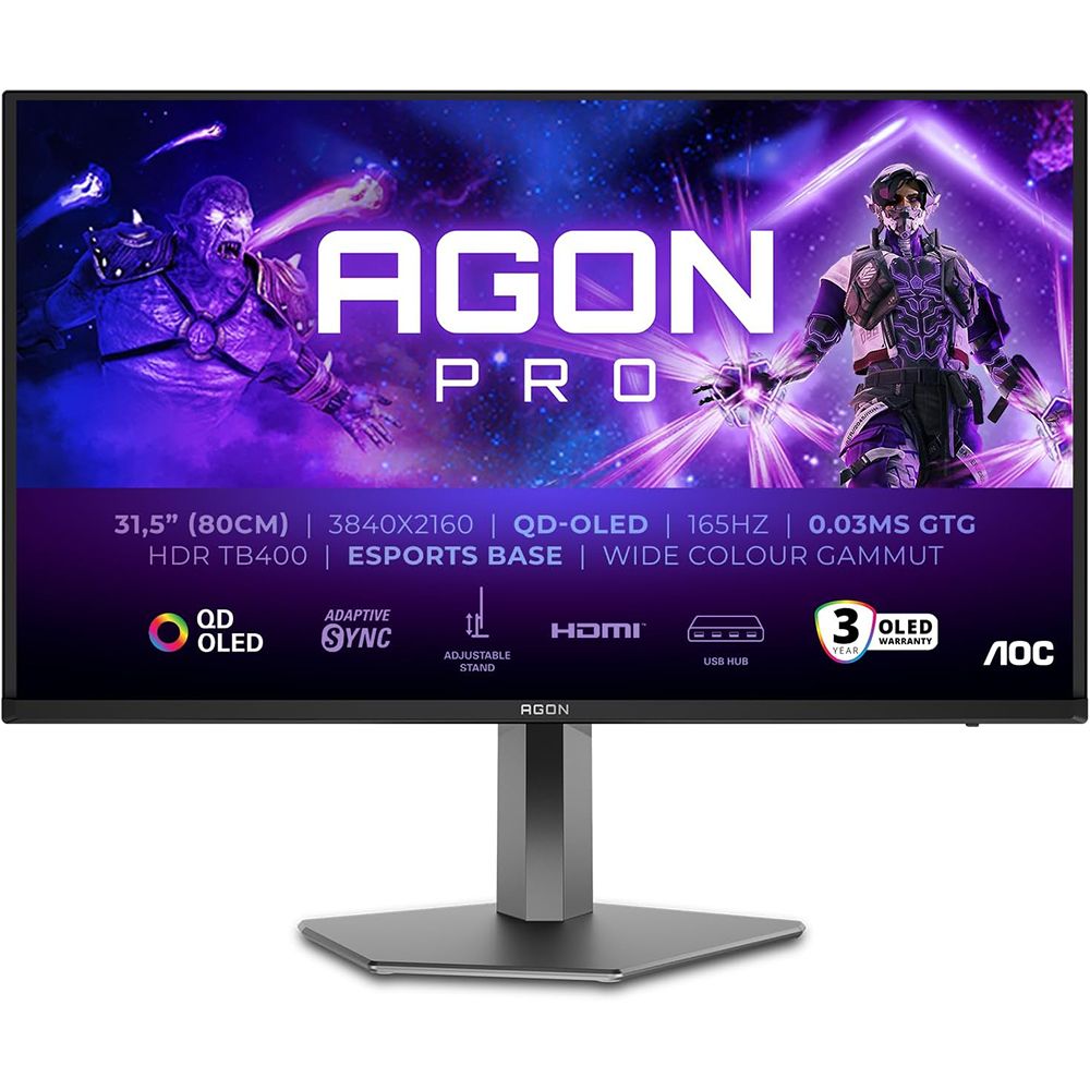 AOC Agon Pro AG326UD 31.5 inç 165Hz 0.03ms 4K OLED Oyuncu Monitörü