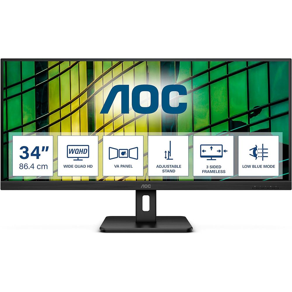AOC U34E2M/BK Siyah 34 inç 100Hz 4ms 2K Monitör