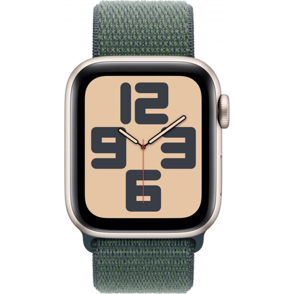 Apple Watch SE 2024 GPS + Cellular 44 mm Yıldız Işığı Alüminyum Kasa Göl Yeşili Spor Loop Akıllı Saat