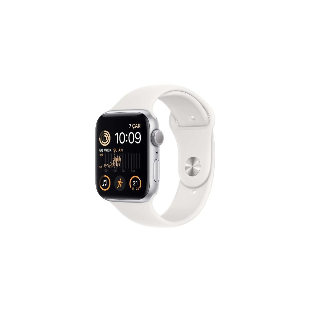 Apple Watch Se Gps 44 mm Gümüş Alüminyum Kasa Beyaz Spor Kordon Akıllı Saat Teşhir- Outlet