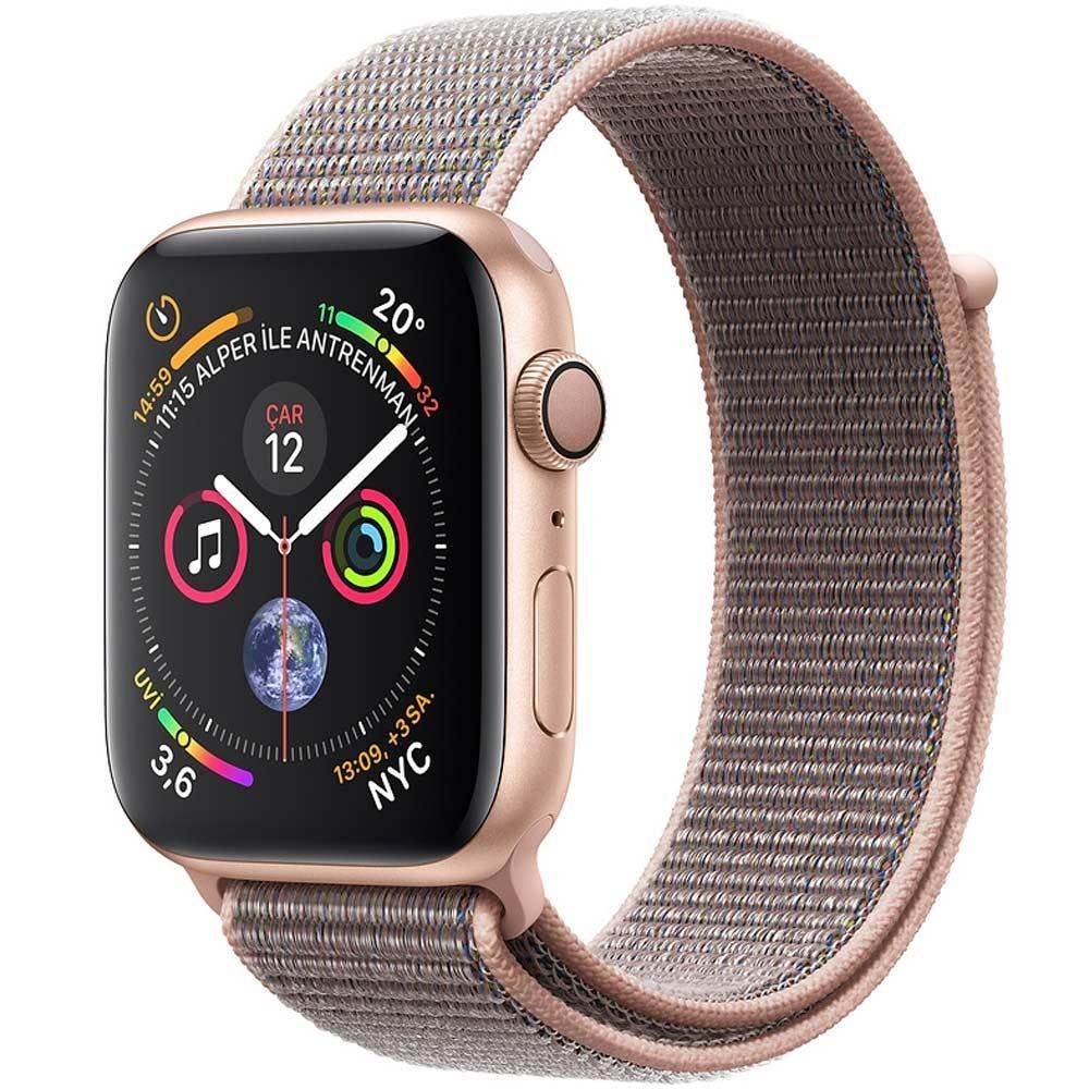 Apple Watch Series 4 40 Mm Altin Rengi Aluminyum Kasa Ve Kum Pembesi Spor Loop Akilli Saat Fiyatlari