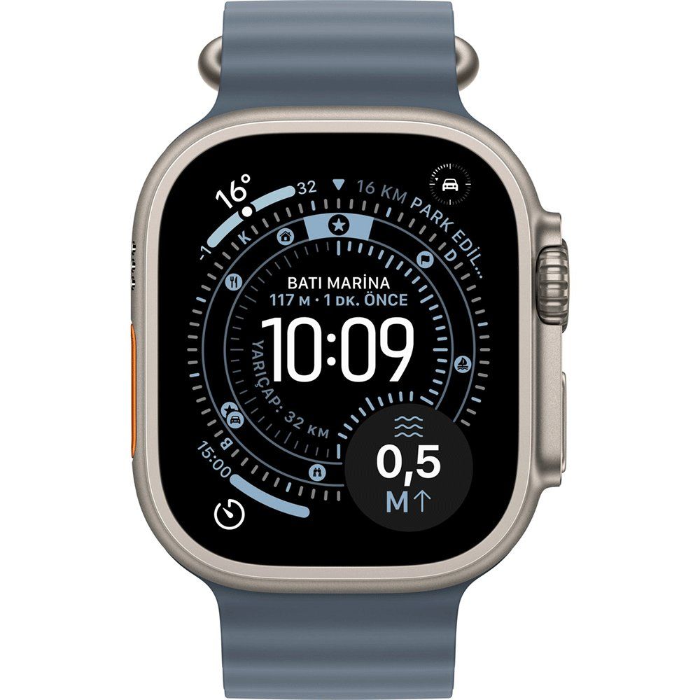 Apple Watch Ultra 3 GPS + Cellular 49 mm Natürel Titanyum Kasa Ocean Kordon Akıllı Saat