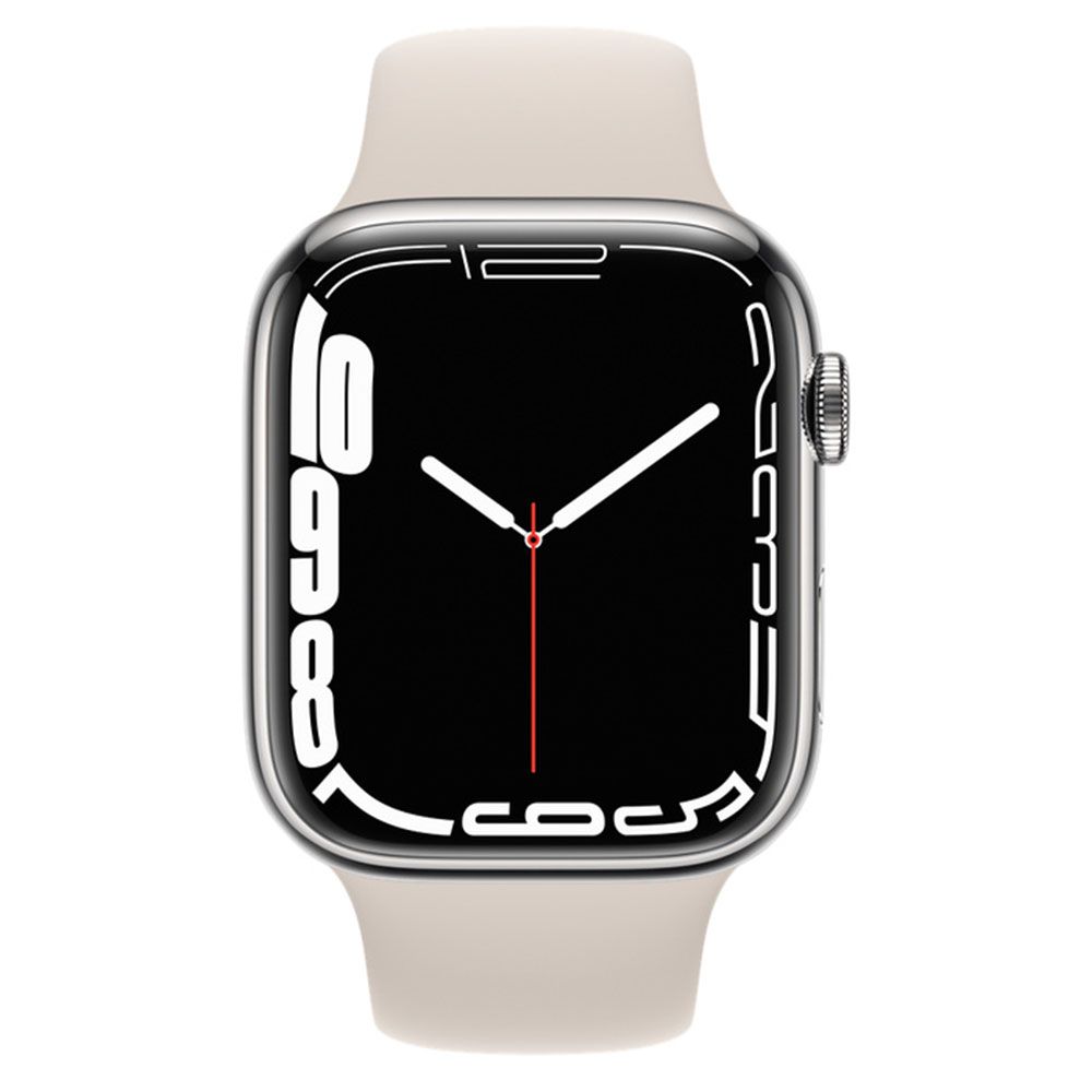 Apple Watch Series 7 41 mm Gümüş GPS + Cellular Paslanmaz Çelik Kasa ...
