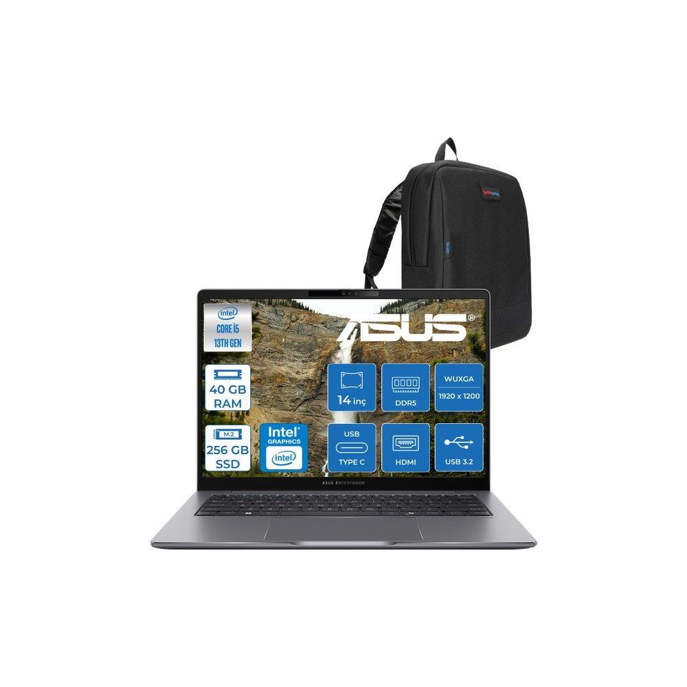 Asus ExpertBook P3 P3405CVA-I516512G1D i5-13420H 40GB RAM 256GB SSD FreeDOS 14 inç Laptop - Notebook