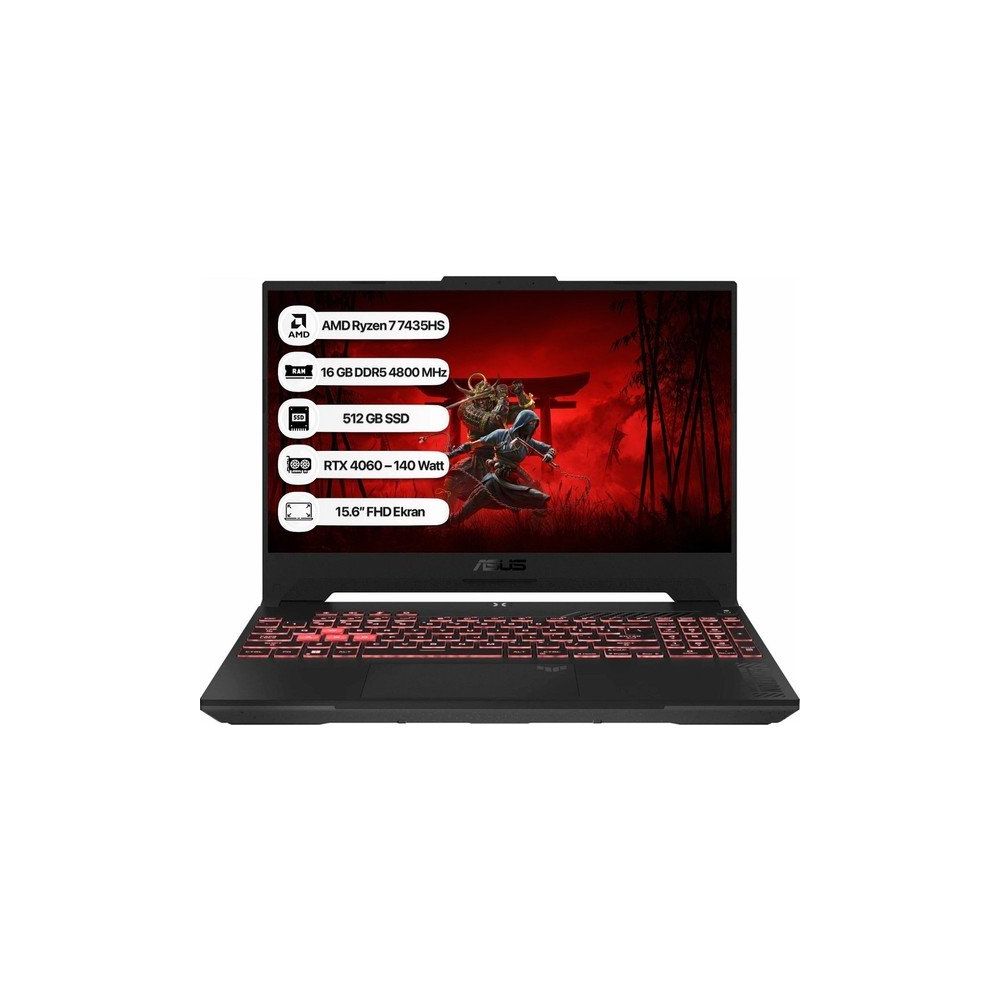 Asus TUF Gaming FA507NVR-LP158 Ryzen 7 7435HS 16GB RAM 512GB SSD 8GB RTX 4060 FreeDOS 15.6 inç Oyun Bilgisayarı