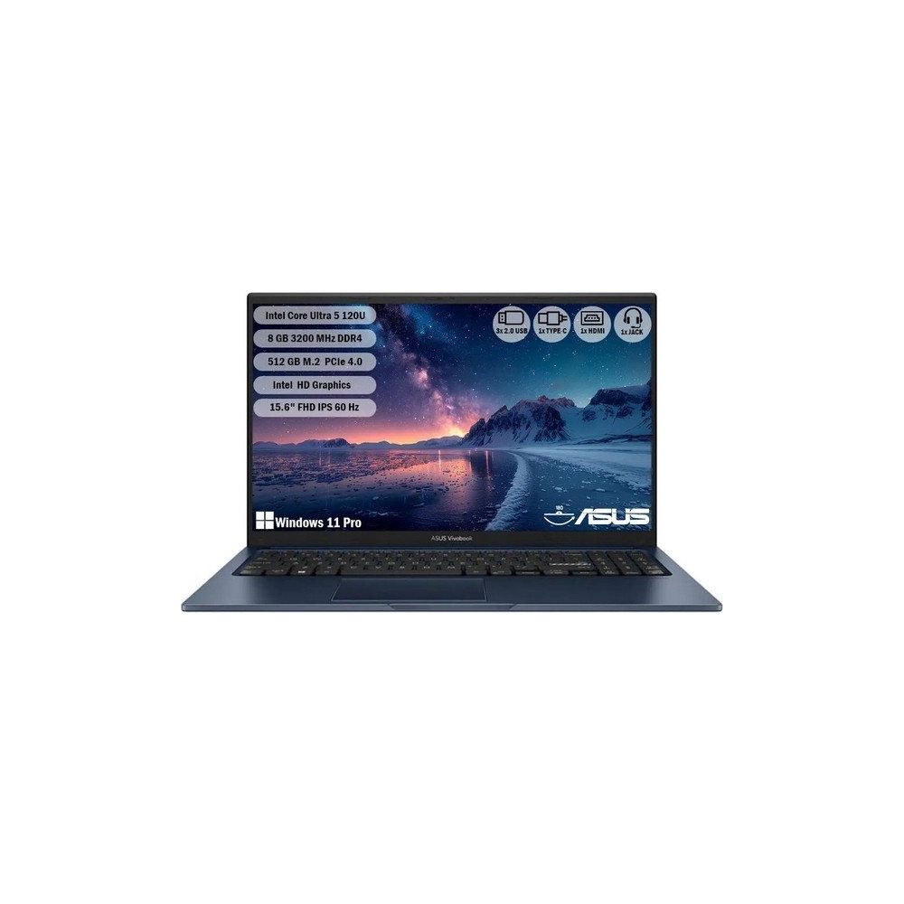 Asus Vivobook 15 X1504VA-BQ4126W Core 5 120U 8GB RAM 512GB SSD
