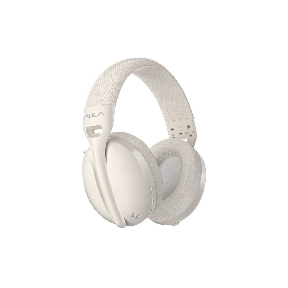 Aula S6 Krem Type-C Ultra Hafif Mikrofonlu Bluetooth Kablosuz Oyuncu Kulaklığı