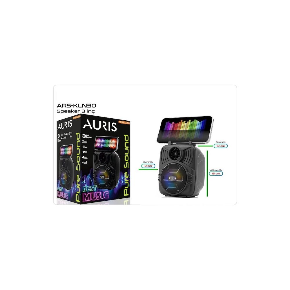 Auris ARS-KLN30 3" Bluetooth USB/-SD Hoparlör