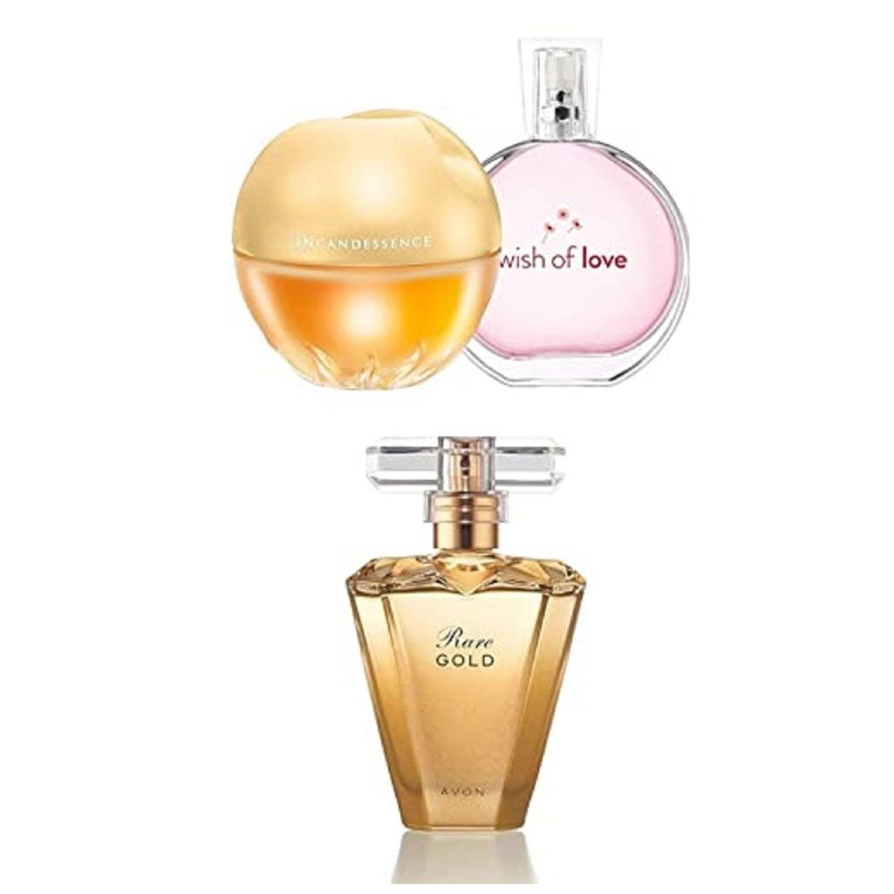 RARE Gold Cream & Essence セット Avon Rare Gold EDP 50 ml + EDP 50 ml Incandessence + Wish Of Love