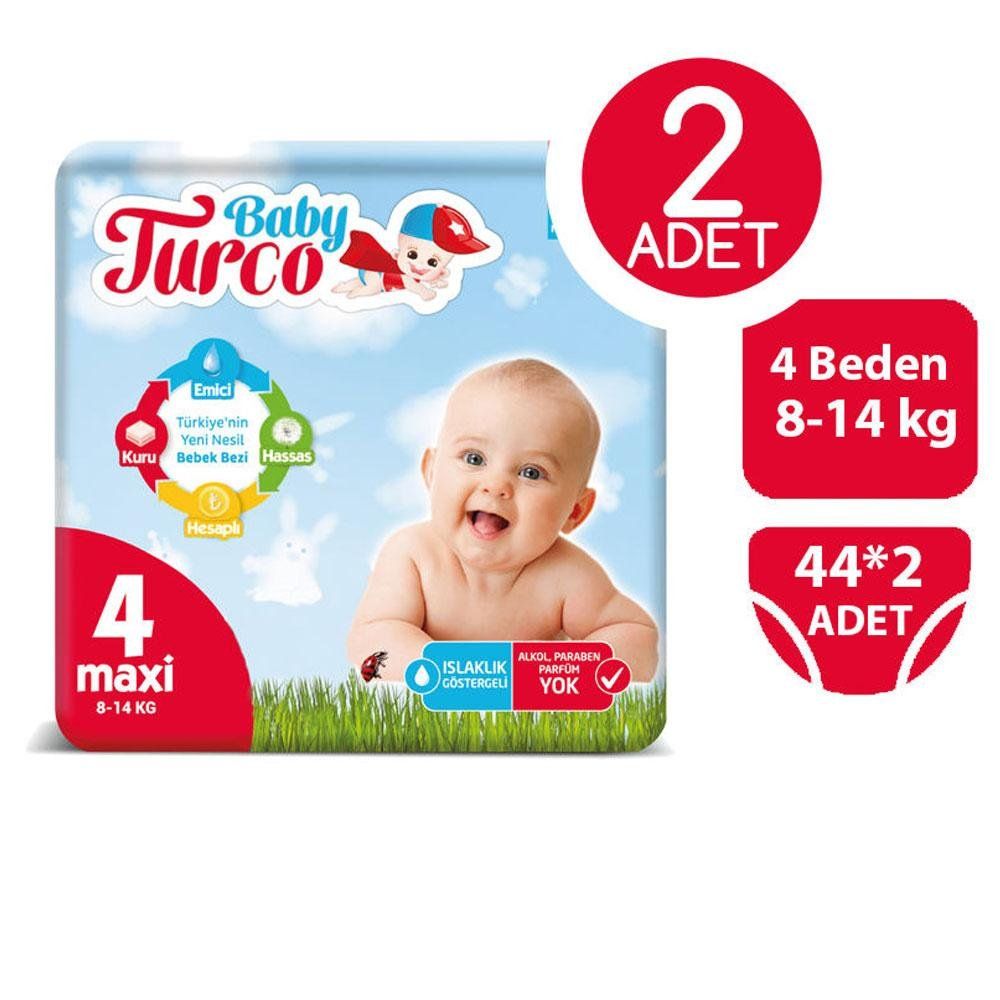baby turco no 4 maxi 88 adet bebek bezi fiyatlari