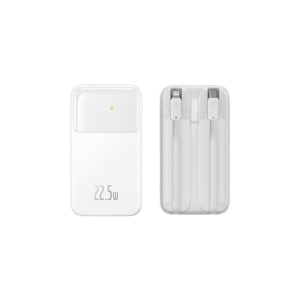 Baseus Comet Series 10.000 mAh 22.5W Hizli Sarj Dijital Gostergeli Beyaz Powerbank