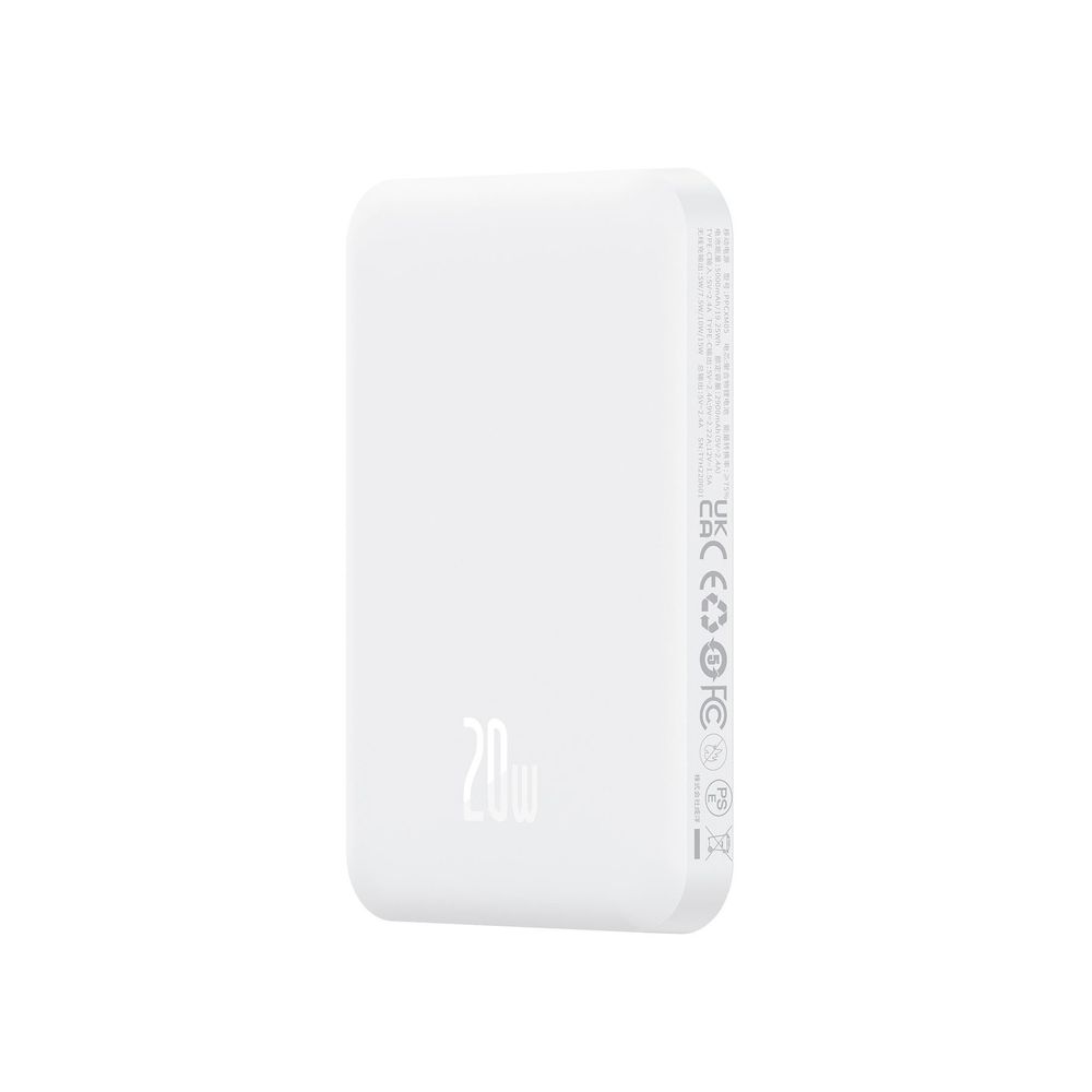 Baseus MagSafe Mini 20W 5.000 mAh Kablosuz Şarjlı Beyaz Powerbank