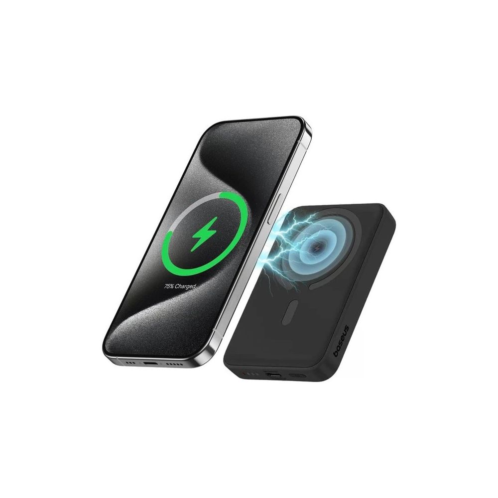 Baseus Mgsafe Mini Overseas Edition 10.000 mAh Hızlı Şarj Kablosuz Siyah Powerbank Teşhir- Outlet