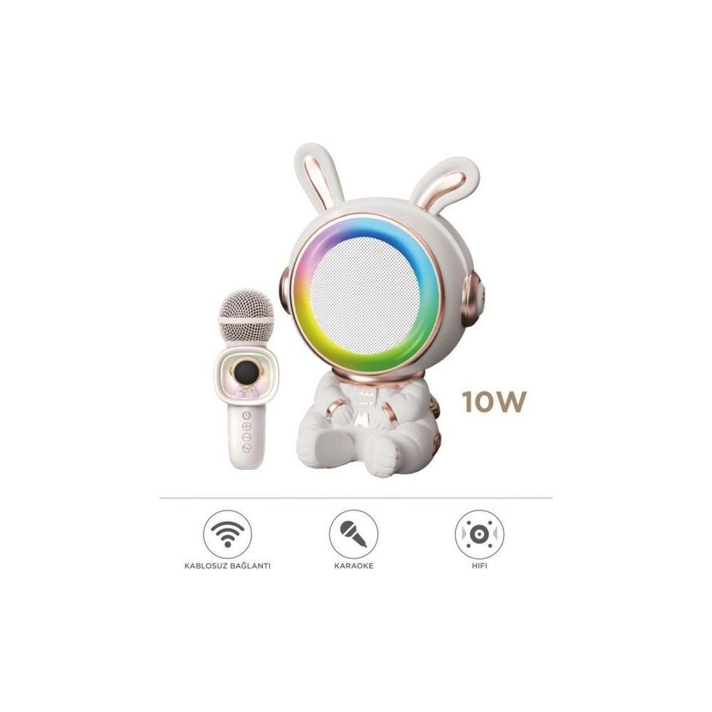 Başkent Tekno 05 RGB Tavşan Figürlü Mikrofonlu Karaoke Bluetooth Hoparlör