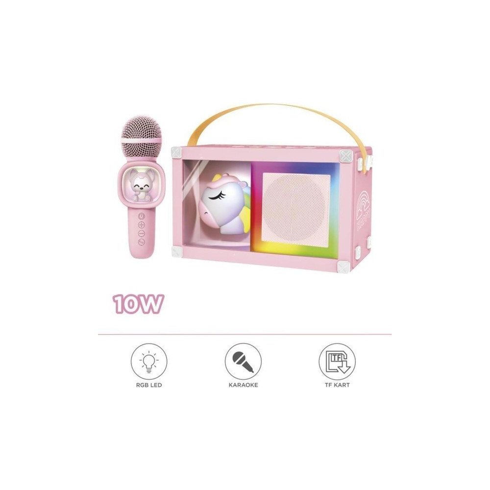 Başkent Tekno 07 RGB Unikorn Figürlü Mikrofonlu Karaoke Bluetooth Hoparlör