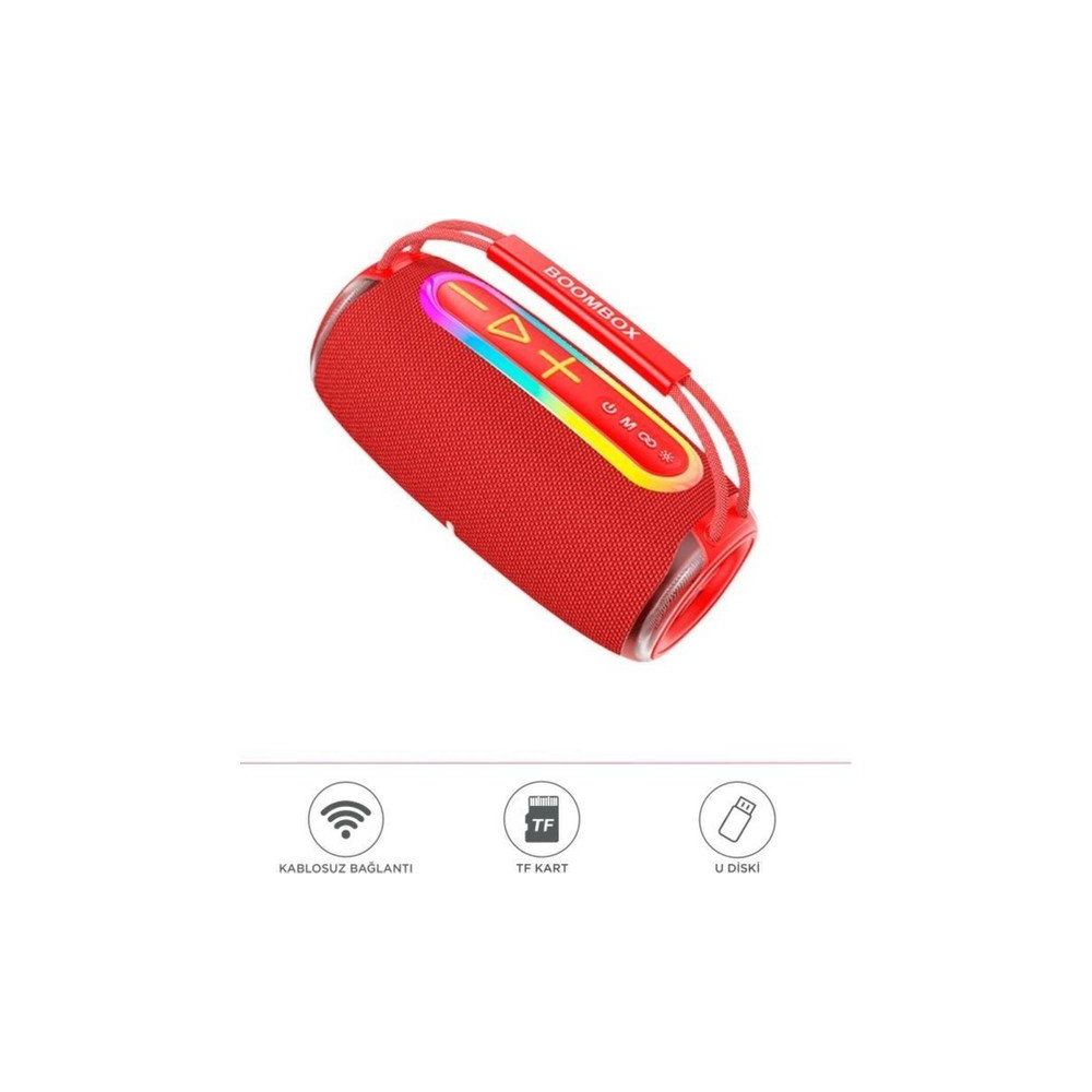 Başkent Tekno Boombox 680 IPX6 Kablosuz 30 W Kırmızı Bluetooth Hoparlör