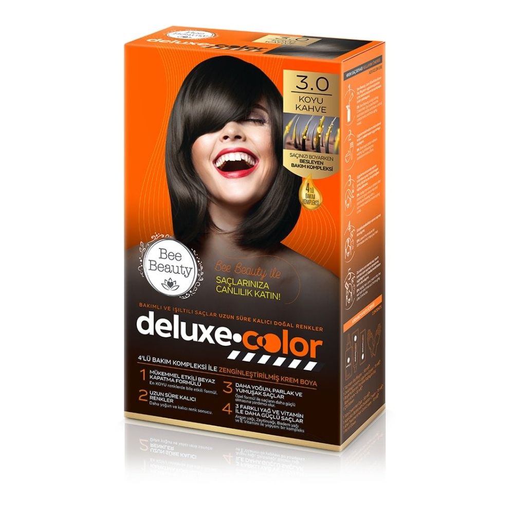 Bee Beauty Deluxe Color 3 0 Koyu Kahve Kit Sac Boyasi Fiyatlari Bee Beauty Deluxe Color 3 0 Koyu Kahve Kit Sac Boyasi Fiyatlari