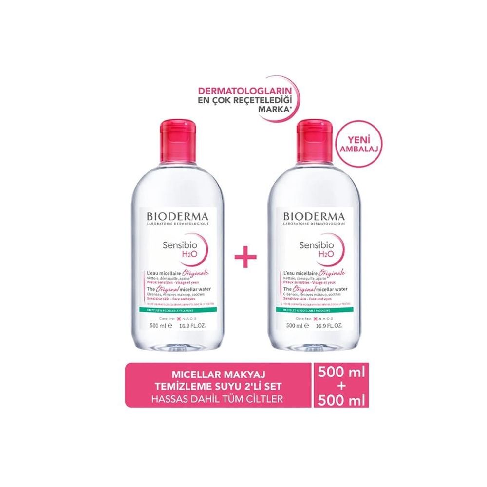 Bioderma Sensibio H2O Temizleme Suyu 500 ml İkiz Set Fiyatları | Cimri
