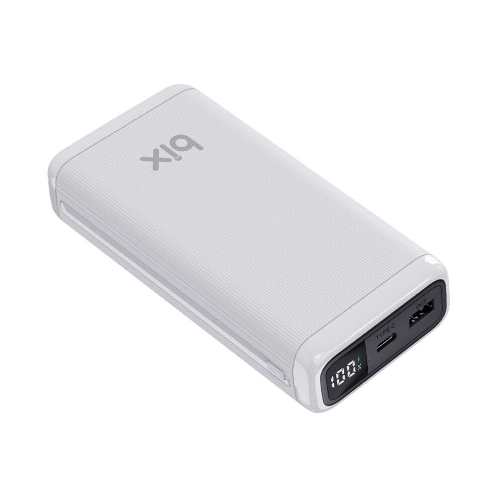Bix 20000 Mah USB-A 22.5 W ve Type-C PD 20 W Beyaz Çift Çıkışlı LED Ekranlı Powerbank