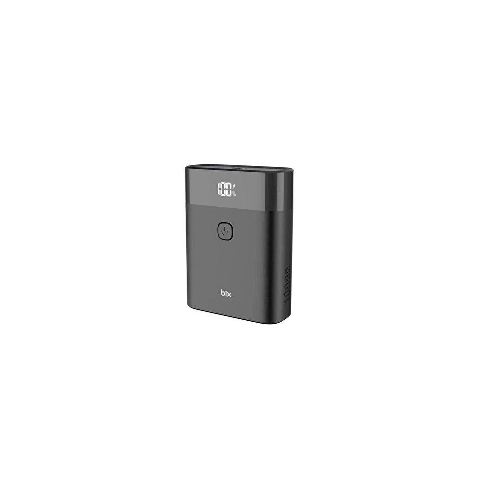 Bix PB20W 10.000 mAh Type-C USB Dijital Ekranlı Mini Siyah Powerbank