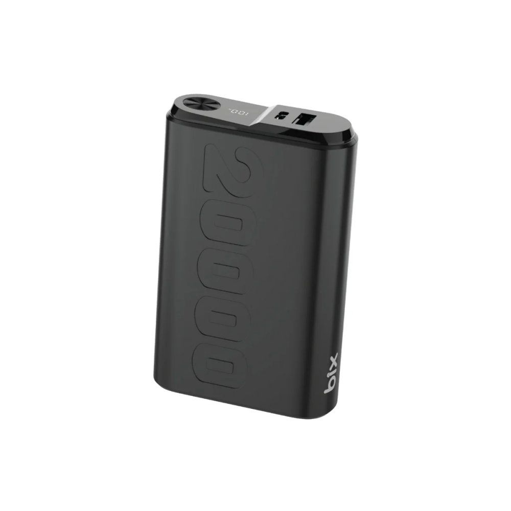 Bix TPB24 20000 mAh PD 20W USB-C USB-A QC 3.0 22.5W Siyah Süper Hızlı Şarj Destekli Dijital Ekranlı Mini Powerbank