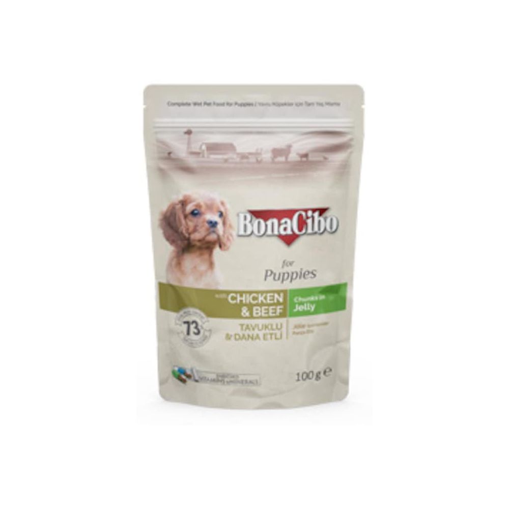 Bonacibo Jelly Pouch Tavuklu Dana Etli 12x100 Gr Yetiskin Kopek Mamasi Fiyatlari