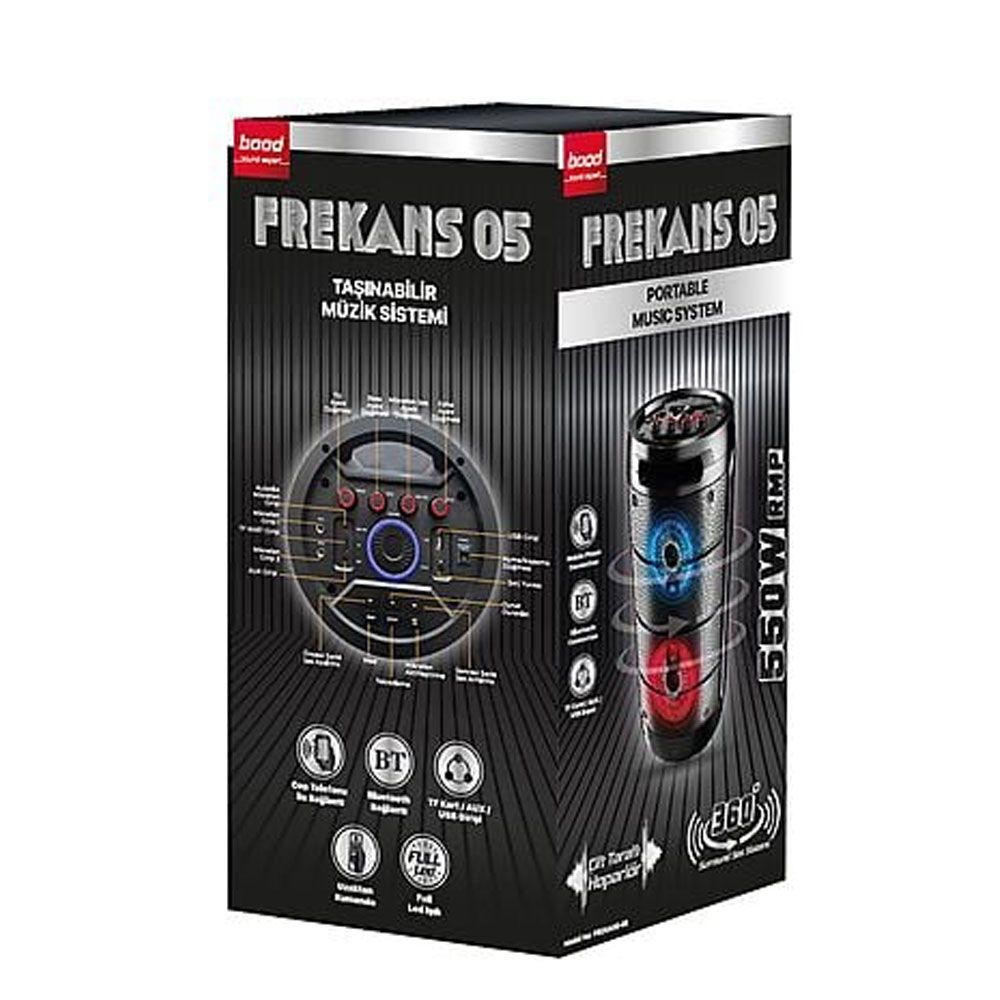 Bood Frekans 05 Taşınabilir Portable Siyah Bluetooth Hoparlör