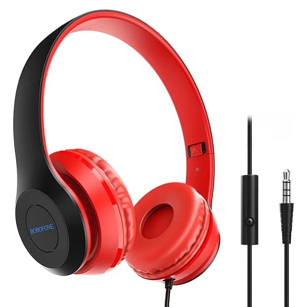 Borofone BB-5 3.5 mm Jack Mikrofonlu Kablolu PC Kulak Üstü Kulaklık