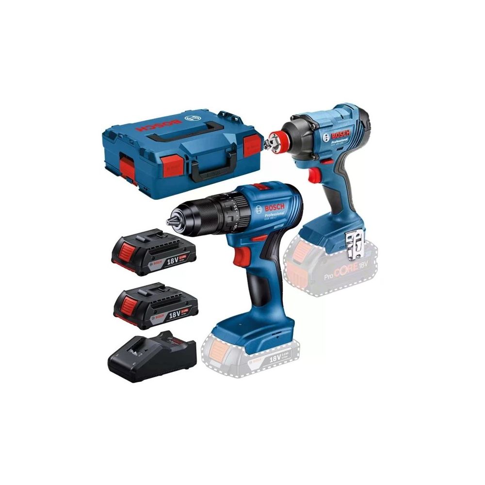 Bosch 06019N2124 GDX 18V-285+GSB 185-LI 2'li Somun Sıkma ve