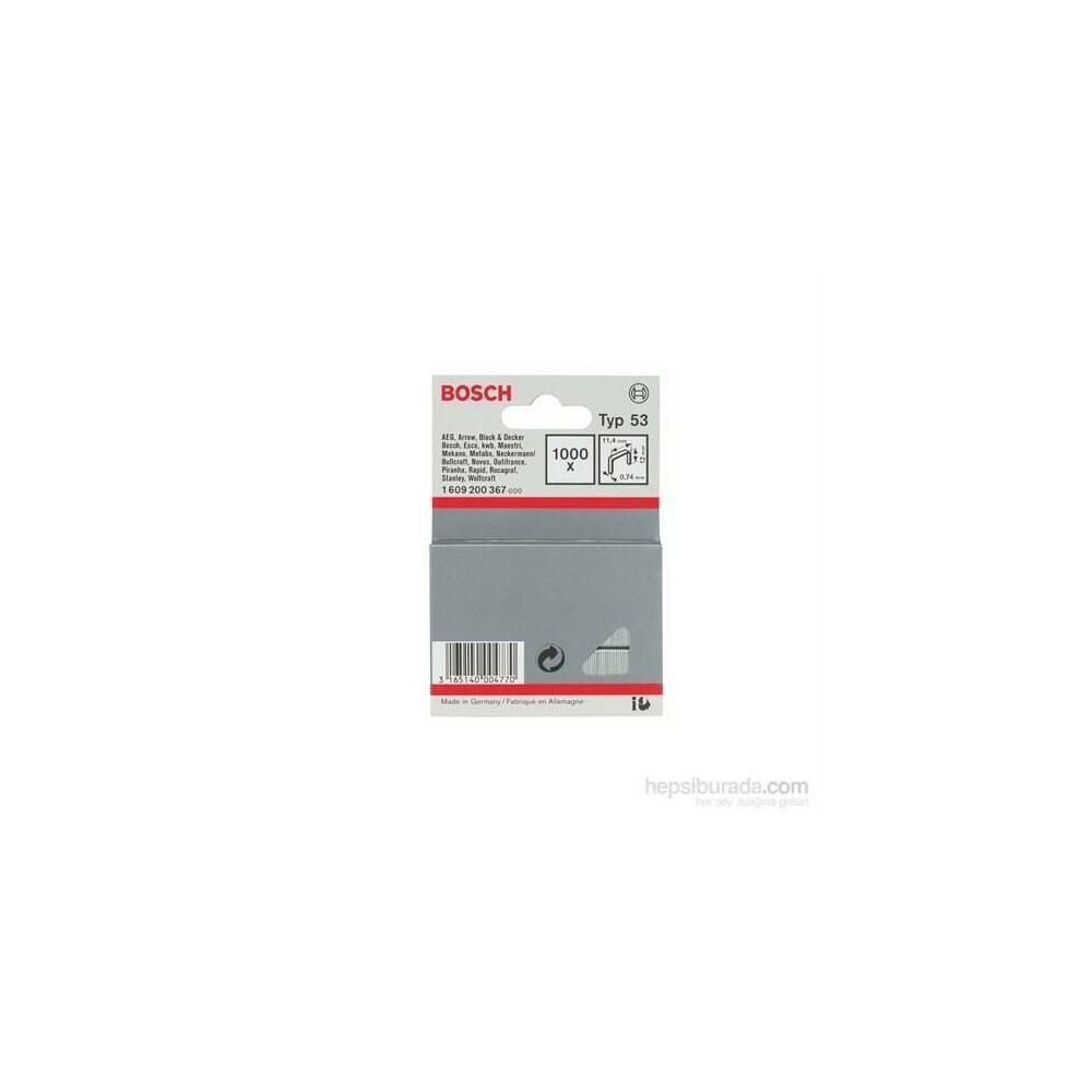 Bosch TYP53 11,4x0,74x14 mm 1000'li Zımba Teli Fiyatları