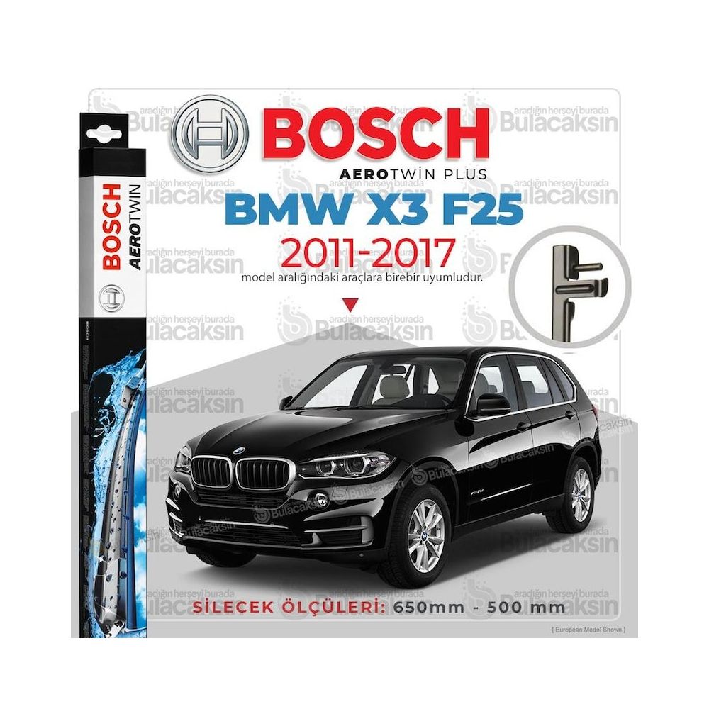 En Ucuz Bosch Aerotwin Bmw X3 F25 2011 2017 On Muz Silecek Takimi