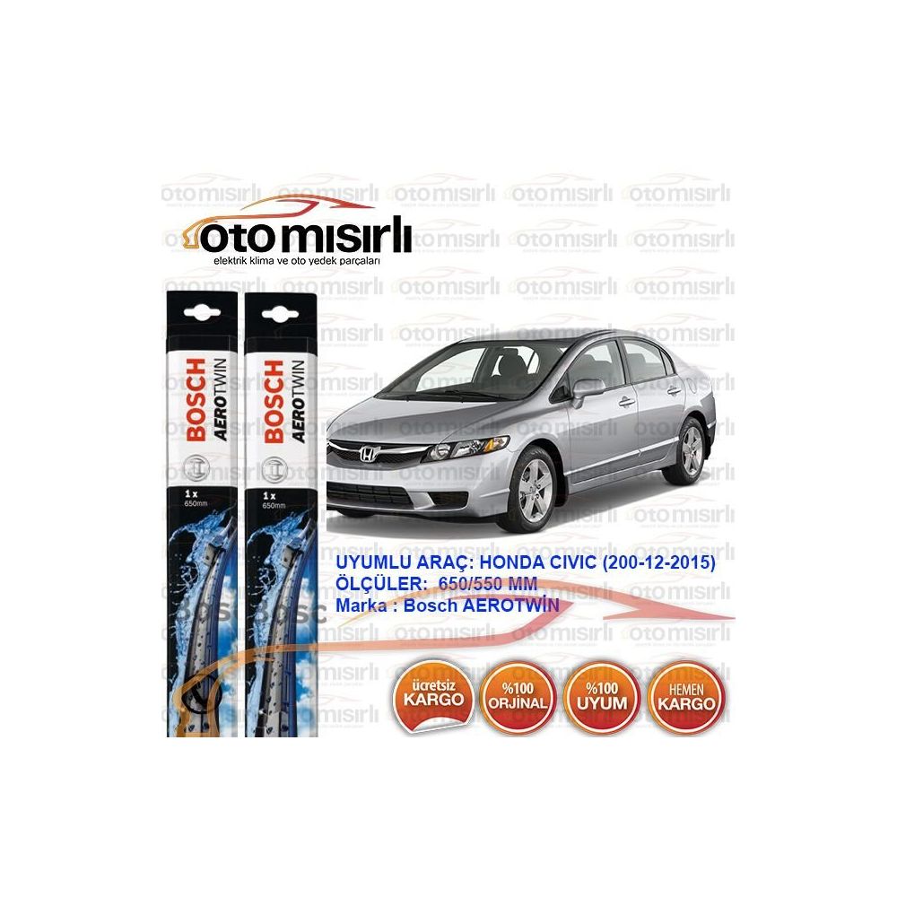 En Ucuz Bosch Aerotwin Honda Civic 2012 2015 Silecek Takimi Fiyatlari