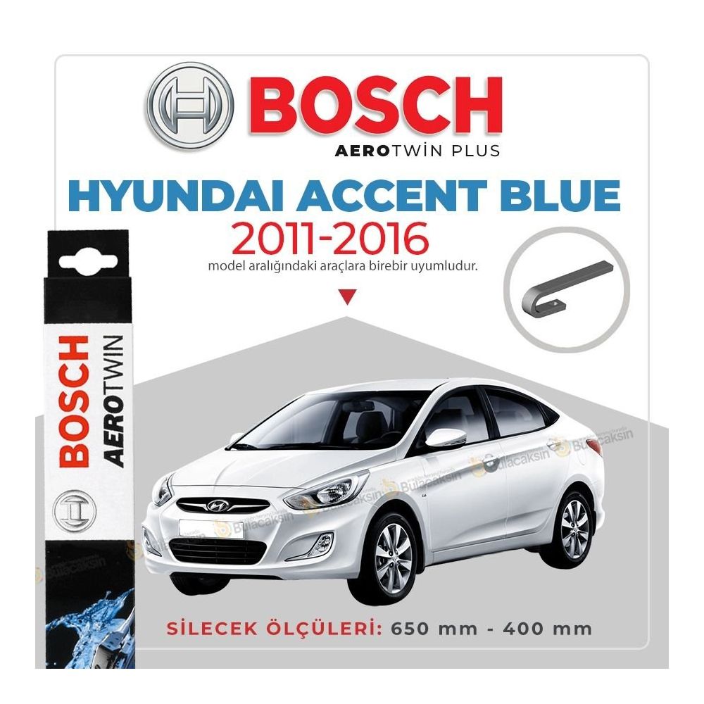 Bosch Aerotwin Hyundai Accent Blue 2011 2016 Muz Silecek Takimi