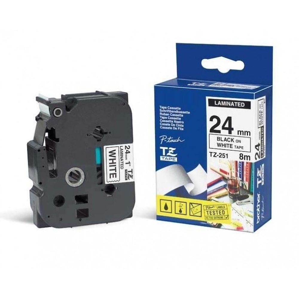 Brother TZE-251 24 mm Beyaz Lamine Etiket Fiyatları
