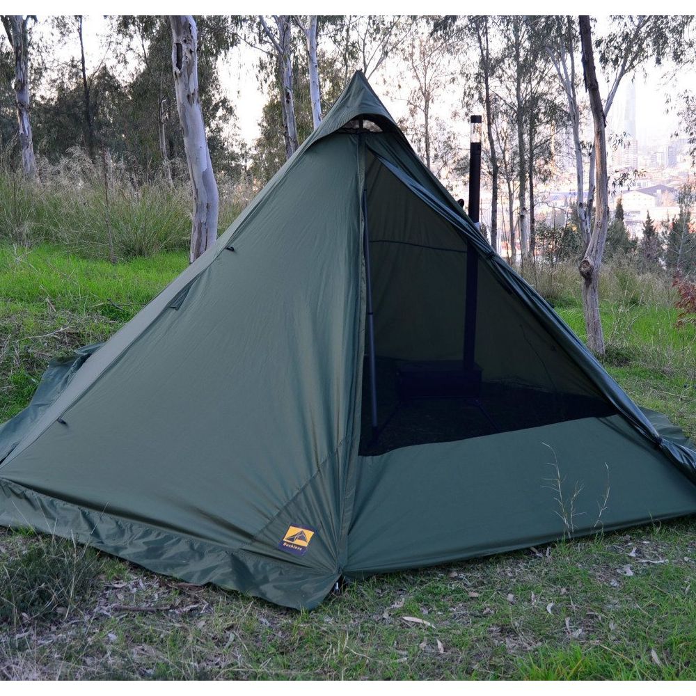 Bushlove Mega XL Hot Tent Teepee Soba Çıkışlı V2 Haki Çadır