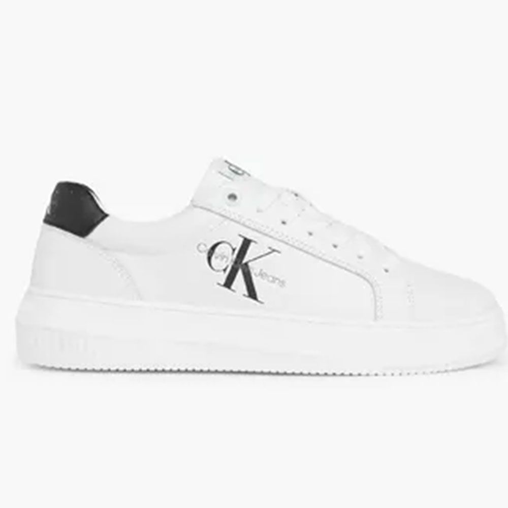 Calvin Klein YW0YW008230LB Beyaz Siyah Deri Kadın Sneaker