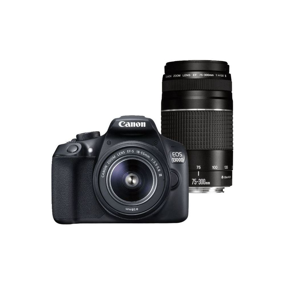 Canon EOS 1300D 18-55mm + 75-300mm Lens DSLR Fotoğraf Makinesi