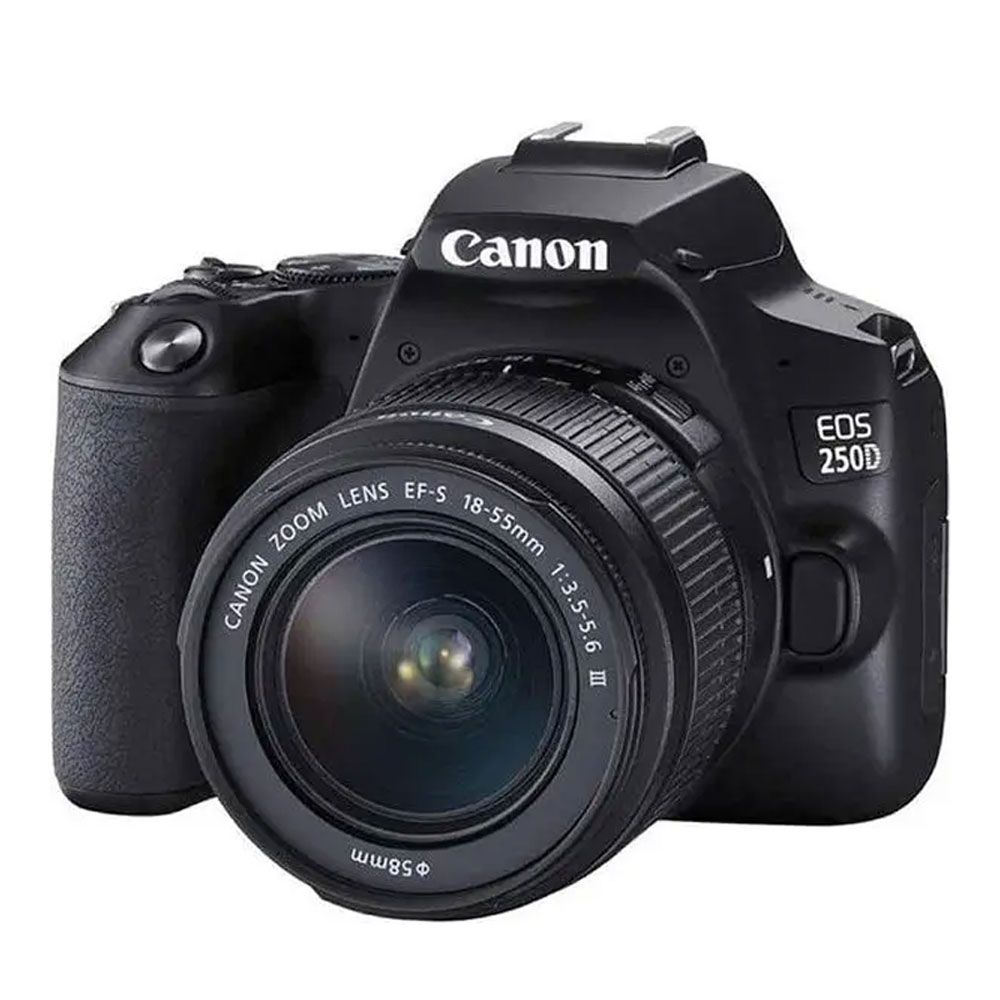 Canon EOS 250D + EF-S 18-55mm f/3.5-5.6 DC III Siyah Fotoğraf Makinesi