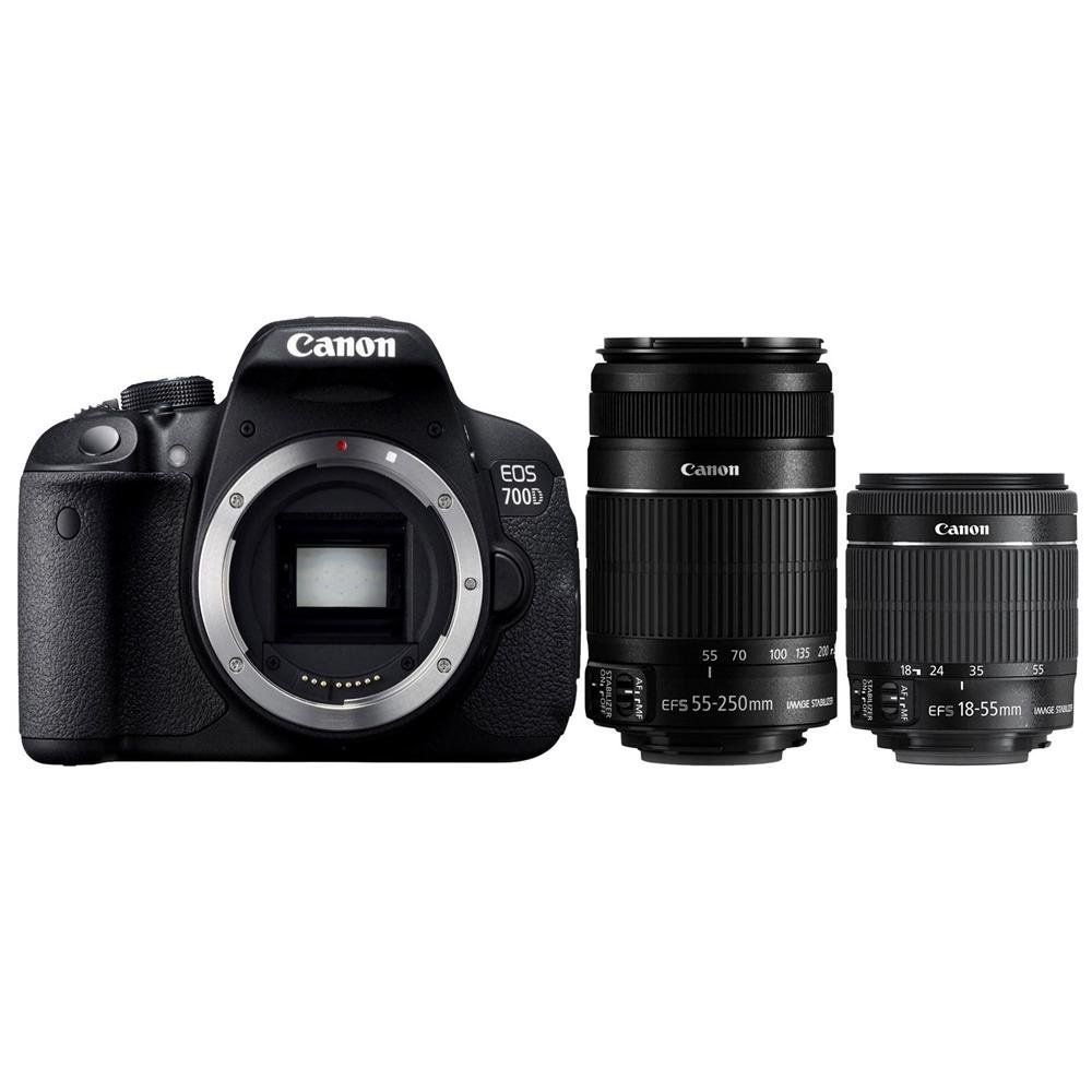 Canon EOS 700D 18-55mm + 55-250mm STM Lens DSLR Fotoğraf Makinesi