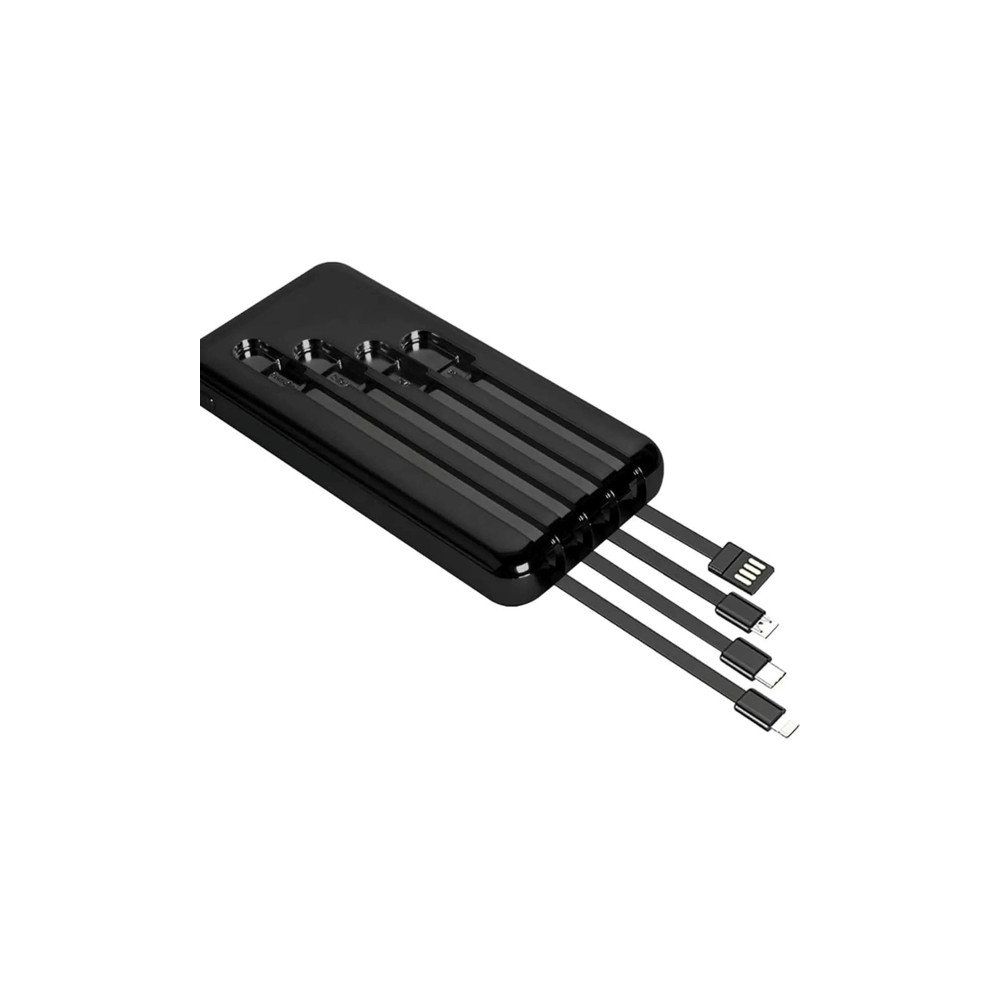 Carnivalland Usb Mikro Usb-C Lightning Kablololu LCD Display 10.000 mAh Dijital Ekran Siyah Powerbank