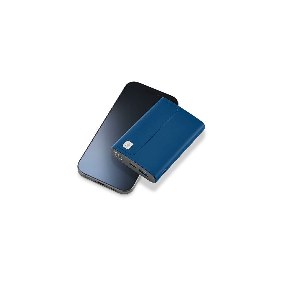 Cellular Line Elite Dijital Ekranlı PD 20W Hizli Şarj 10.000 mAh Mavi Powerbank
