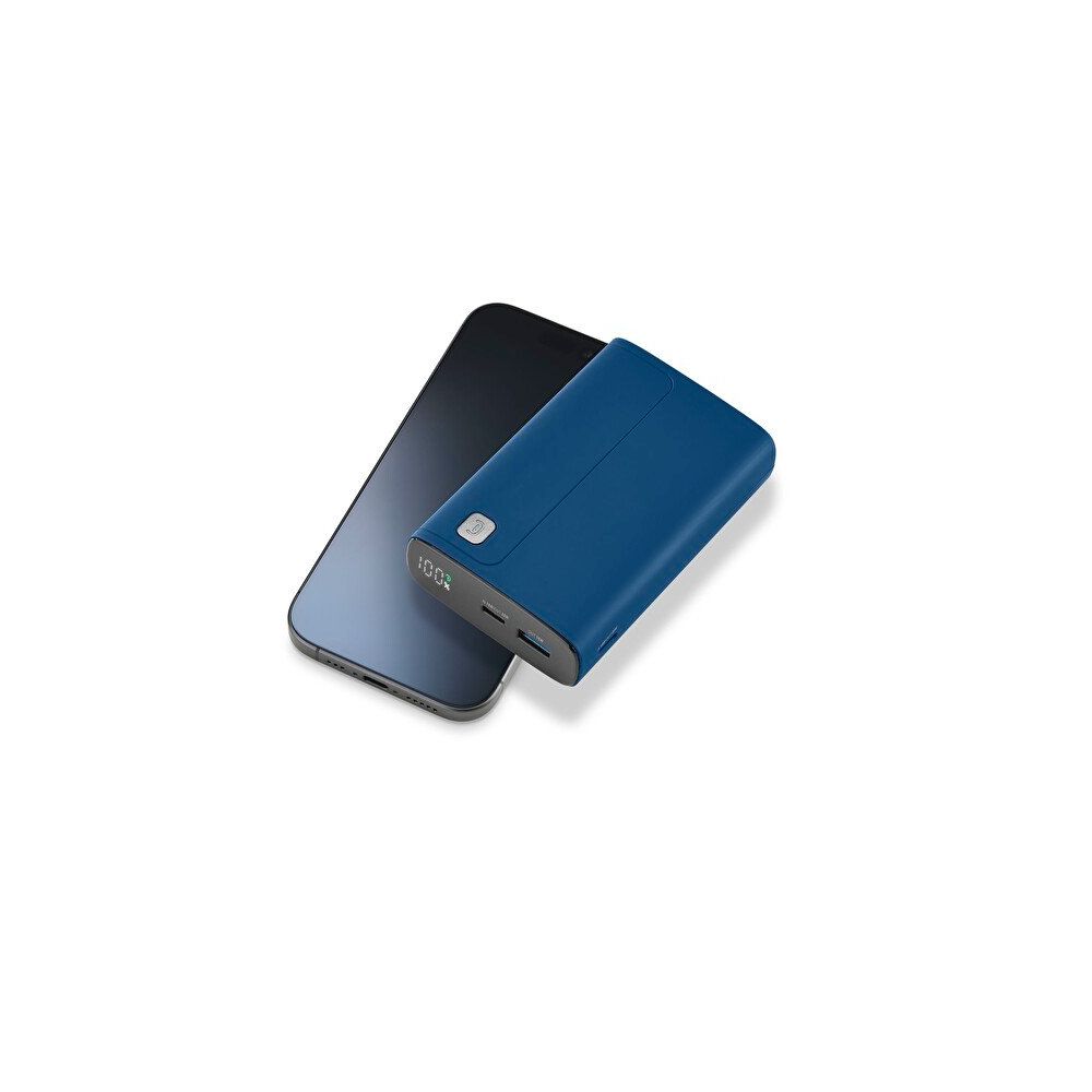 Cellular Line Elite Dijital Ekranlı PD 20W Hizli Şarj 20.000 mAh Mavi Powerbank