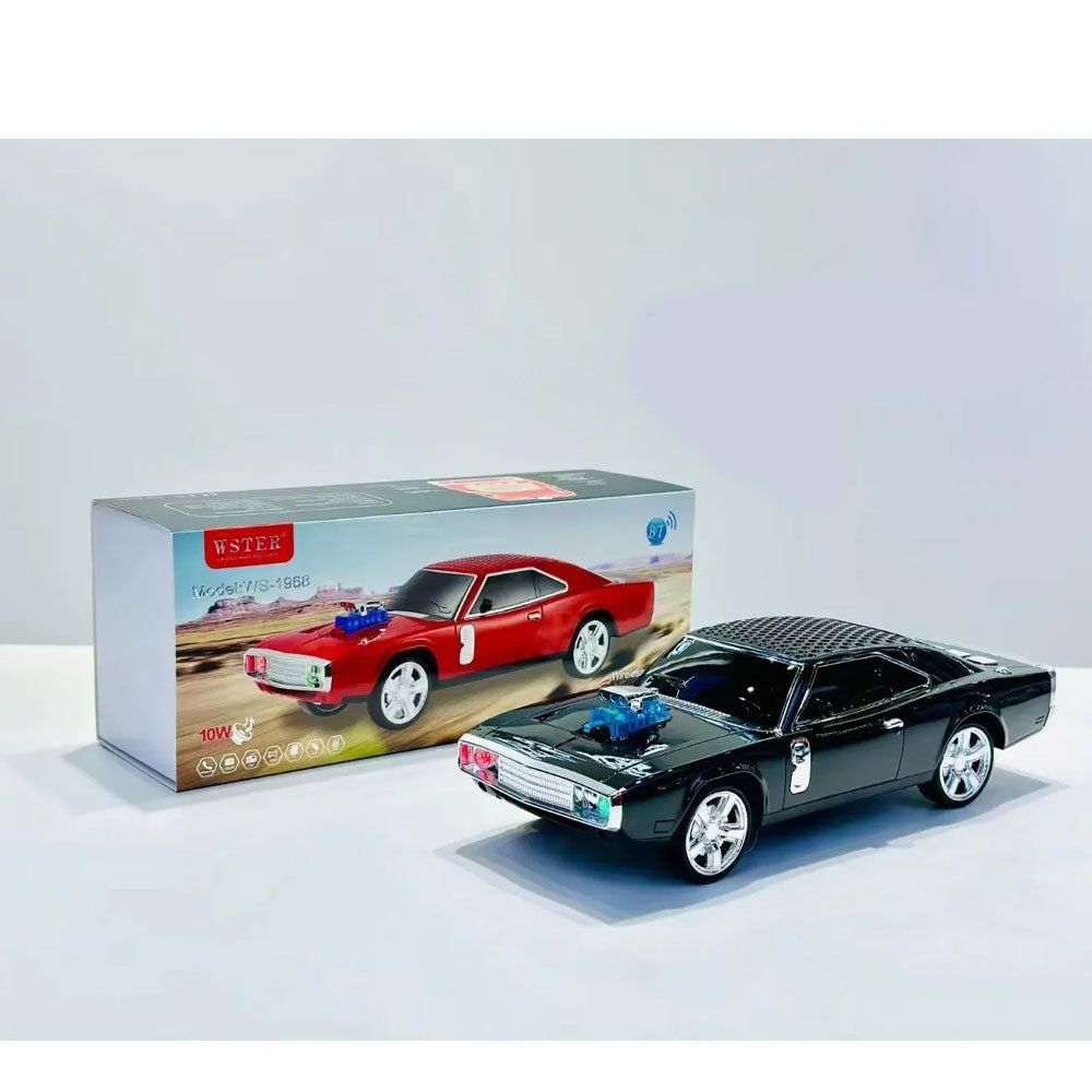 Cmk 1968 Dodge Challenger LED Işıklı Kablosuz Araba Siyah Bluetooth Hoparlör