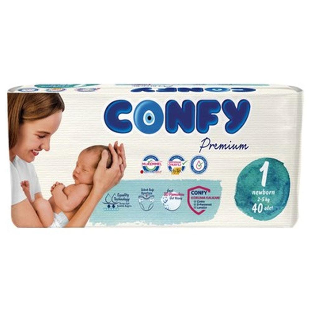 confy premium 40 adet 1 beden yenidogan bebek bezi fiyatlari